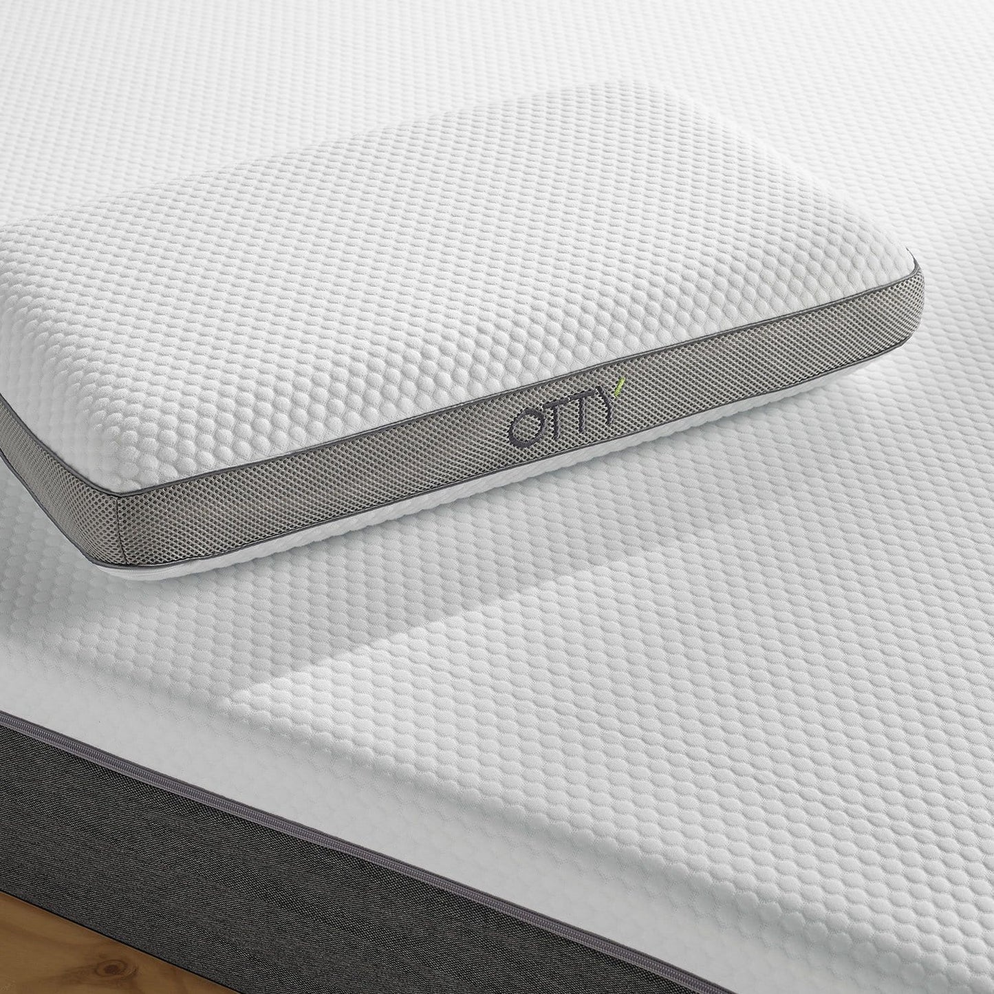 Deluxe memory foam pillow on top of the Aura mattress