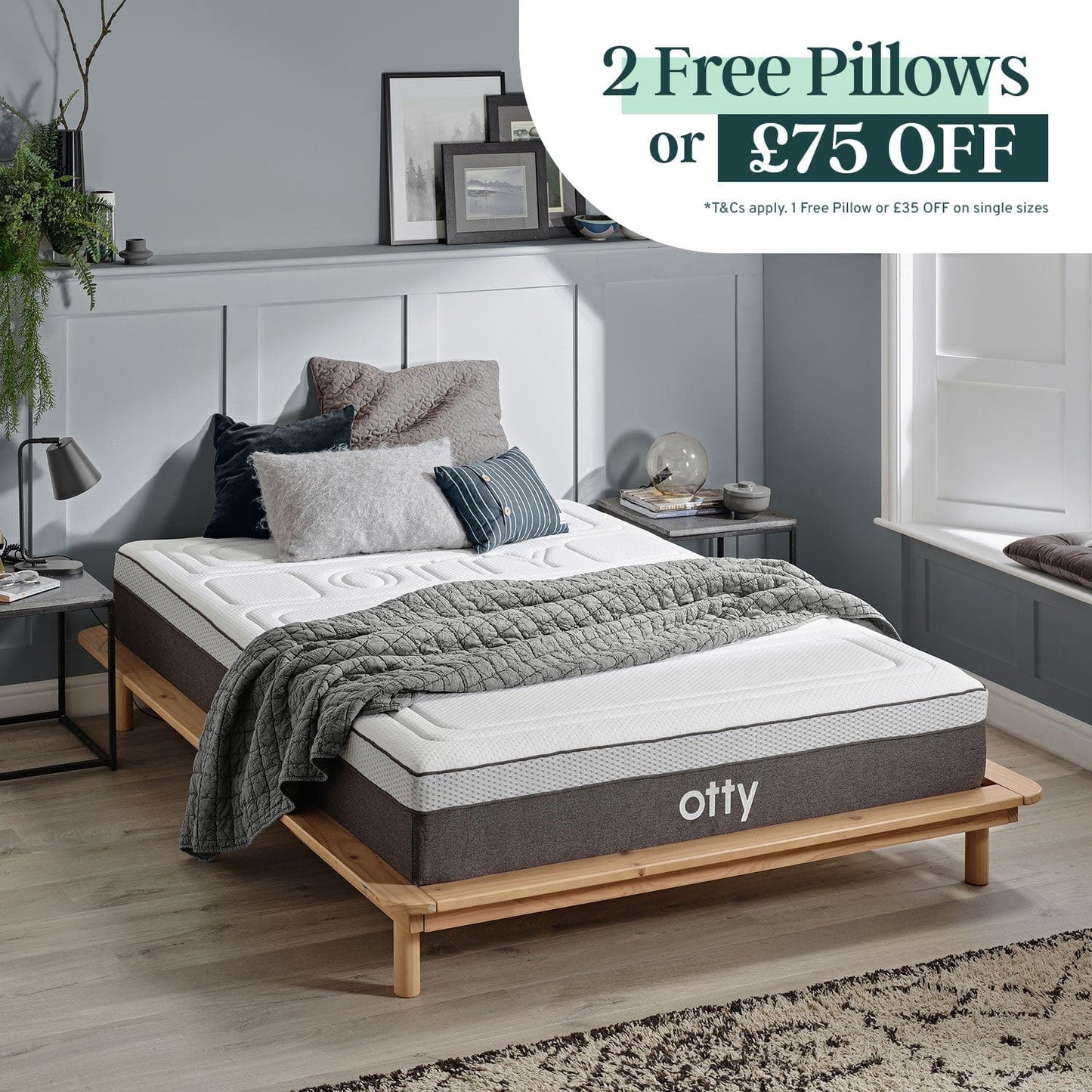 OTTY Pure Hybrid Bamboo Mattress with Charcoal